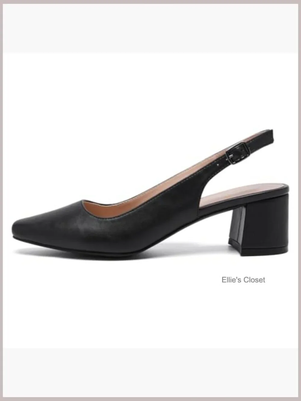 Low Chunky Slingback Heels Square Toe Block Dress Shoes Closed Toe Comfortable